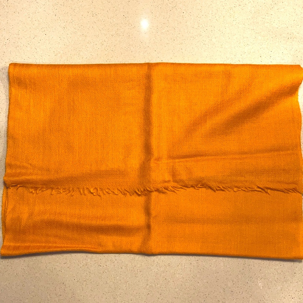 Super soft luxury cashmere scarf in orange